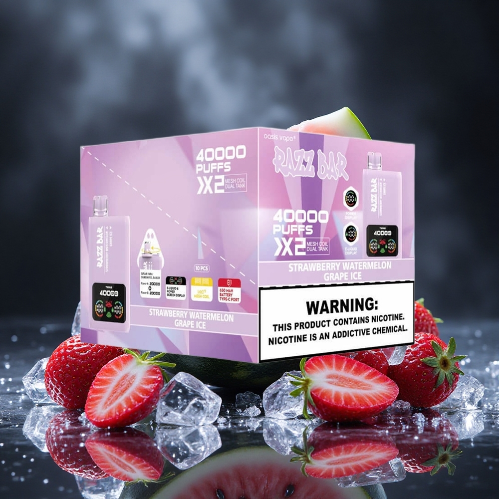 Razz Bar 40000 Puffs Strawberry Watermelon Grape Ice Power Screen Display Canada vape wholesale