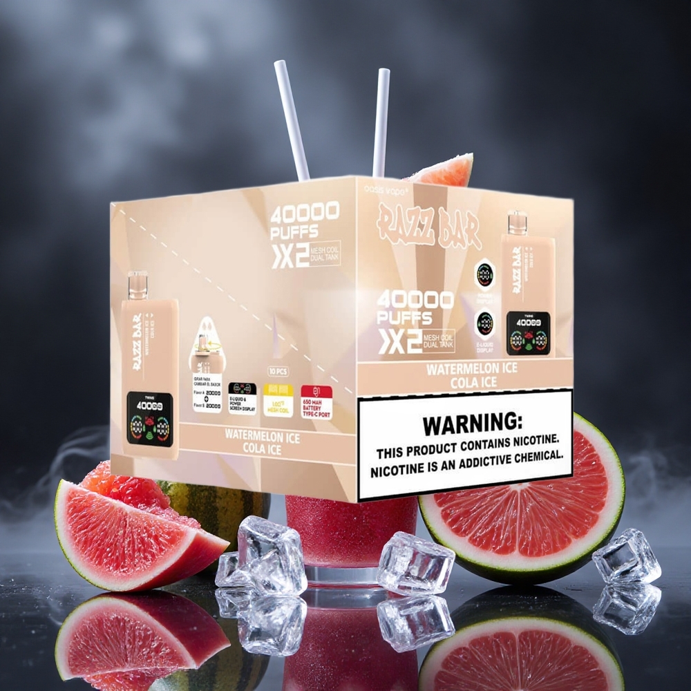 Razz Bar 40000 Puffs Watermelon Ice Cola Ice Power Screen Display Type-C Port Canada vape wholesale