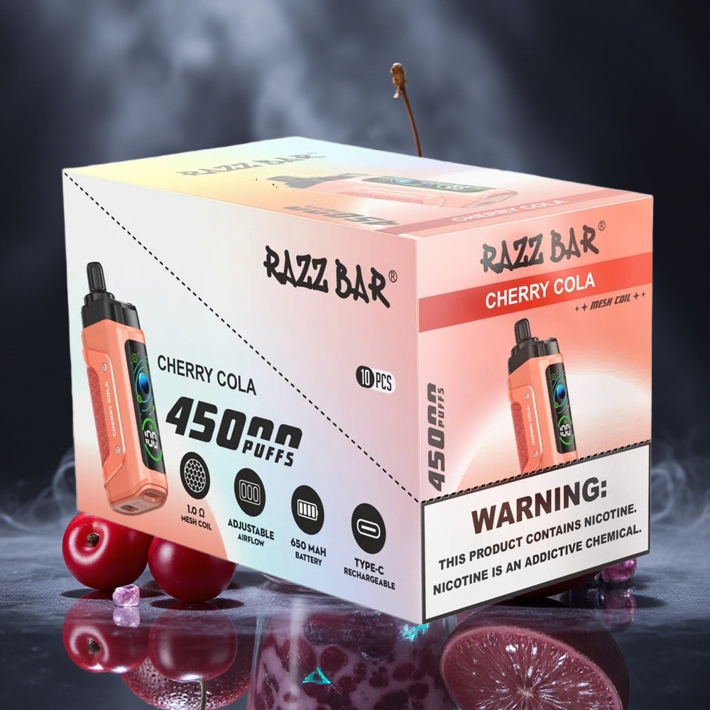Razz Bar 45000 Puffs Cherry Cola Adjustable Airflow Canada vape wholesale