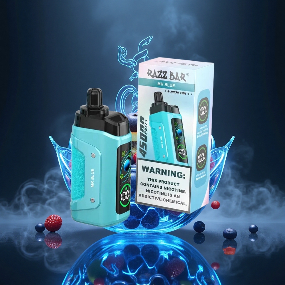 Razz Bar 45000 Puffs Mr Blue Adjustable Airflow Canada vape wholesale