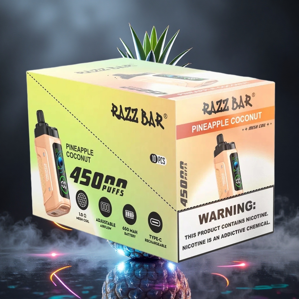 Razz Bar 45000 Puffs Pineapple Coconut Adjustable Airflow Canada vape wholesale