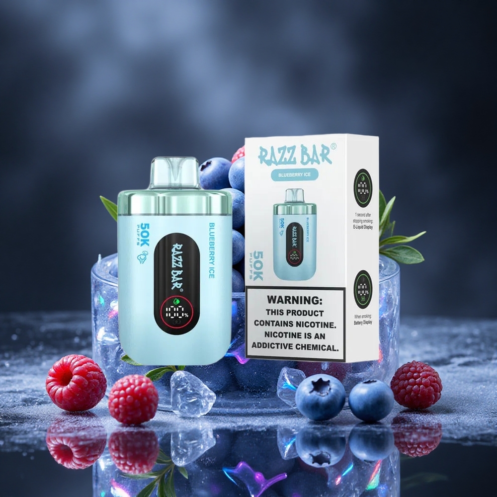 Razz Bar 50K Puffs Blueberry Ice Mesh Coil Canada vape wholesale