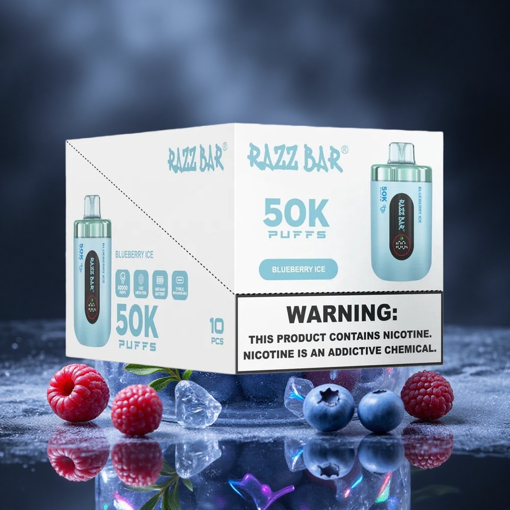 Razz Bar 50K Puffs Blueberry Ice Mesh Coil Canada vape wholesale