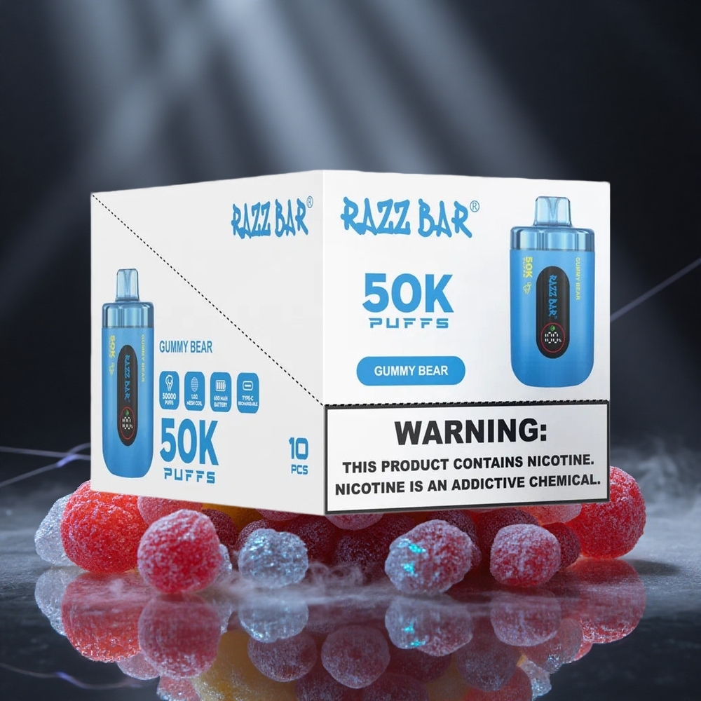 Razz Bar 50K Puffs Gummy Bear Mesh Coil Canada Vape Wholesale