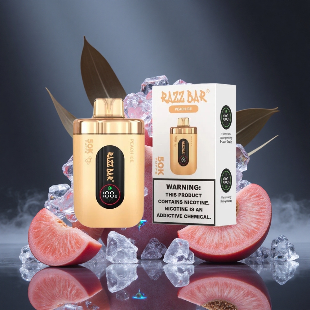 Razz Bar 50K Puffs Peach Ice Rechargeable Canada Vape Wholesale