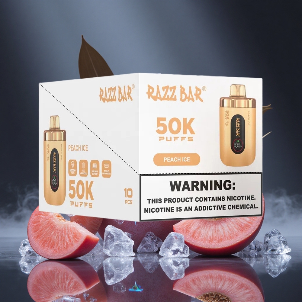 Razz Bar 50K Puffs Peach Ice Rechargeable Canada Vape Wholesale