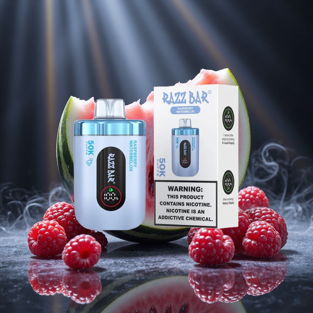 Razz Bar 50K Puffs Raspberry Watermelon Disposable Vape with 1.0 Ohm Mesh Coil Canada vape wholesale