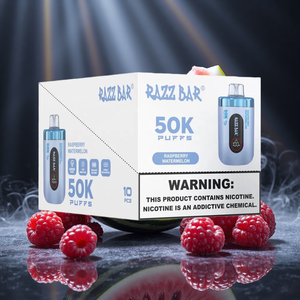 Razz Bar 50K Puffs Raspberry Watermelon Disposable Vape with 1.0 Ohm Mesh Coil Canada vape wholesale