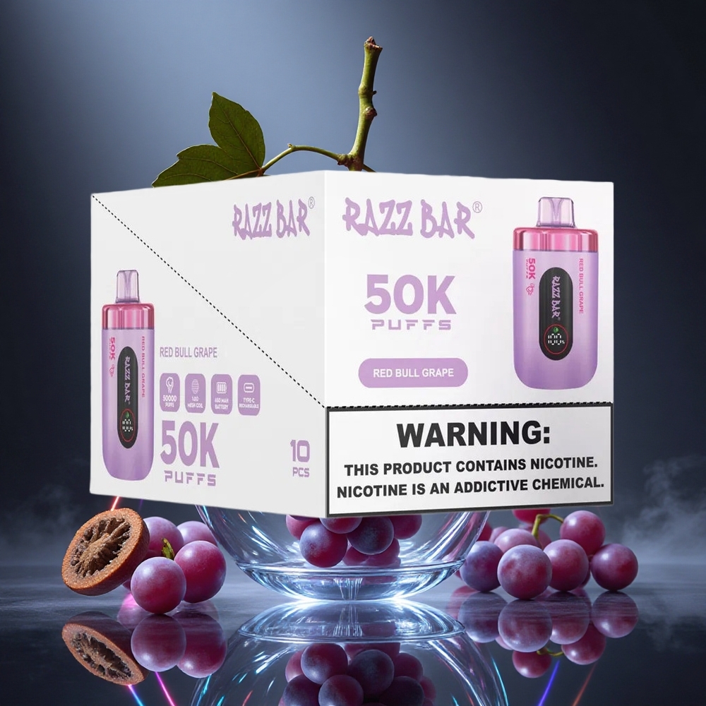 Razz Bar 50K Puffs Red Bull Grape Disposable Vape 650mAh Canada vape wholesale