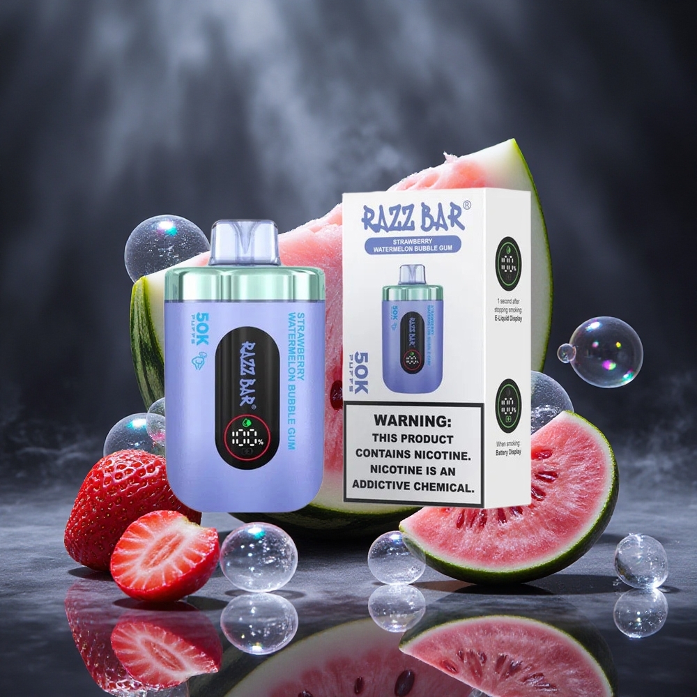 Razz Bar 50K Puffs Strawberry Watermelon Bubble Gum Mesh Coil Canada vape wholesale