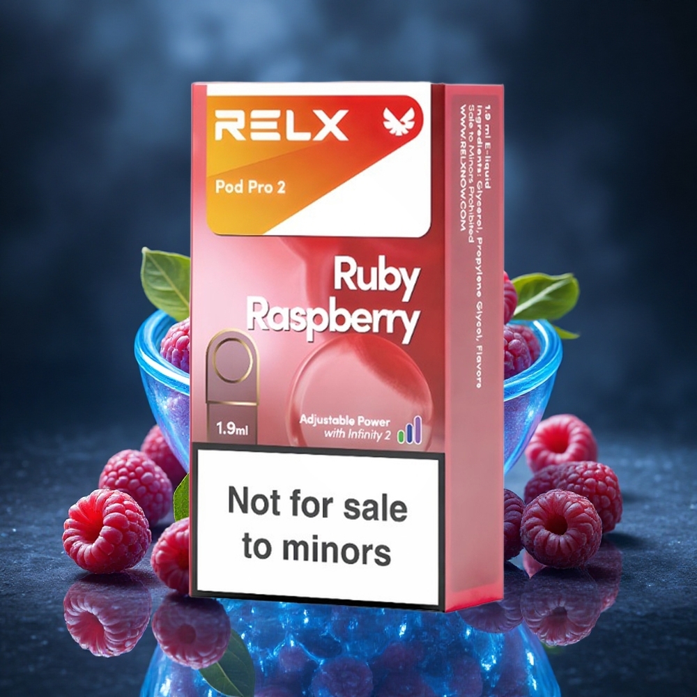 RELX Pod Pro 2 600 Puffs Blue Raspberry 0% Nicotine Canada Vape Wholesale