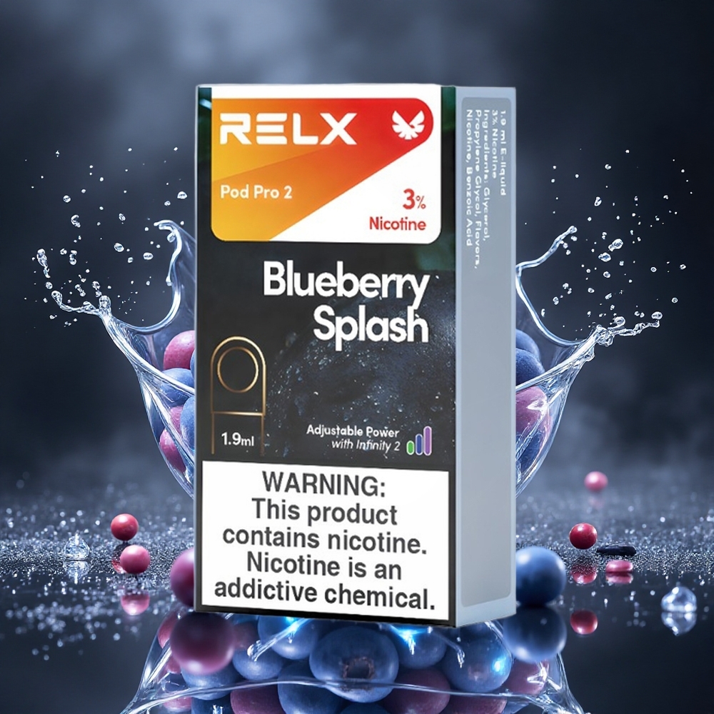 RELX Pod Pro 2 600 Puffs Blueberry Splash 3% Nicotine Canada Vape Wholesale