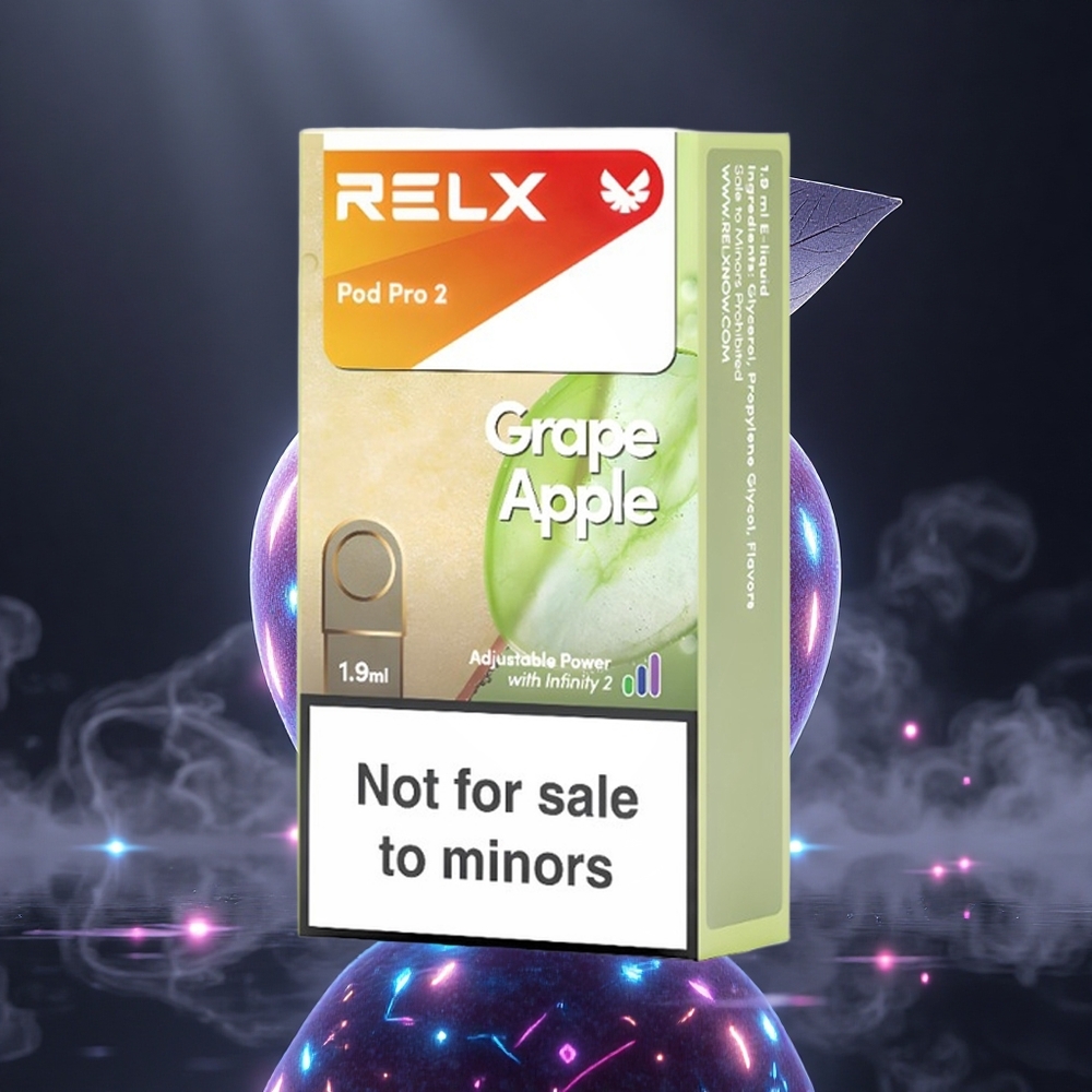 RELX Pod Pro 2 600 Puffs Grape Apple 0% Nicotine Canada Vape Wholesale