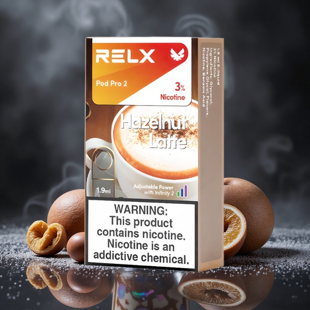 RELX Pod Pro 2 600 Puffs Hazelnut Latte 3% Nicotine Canada Vape Wholesale