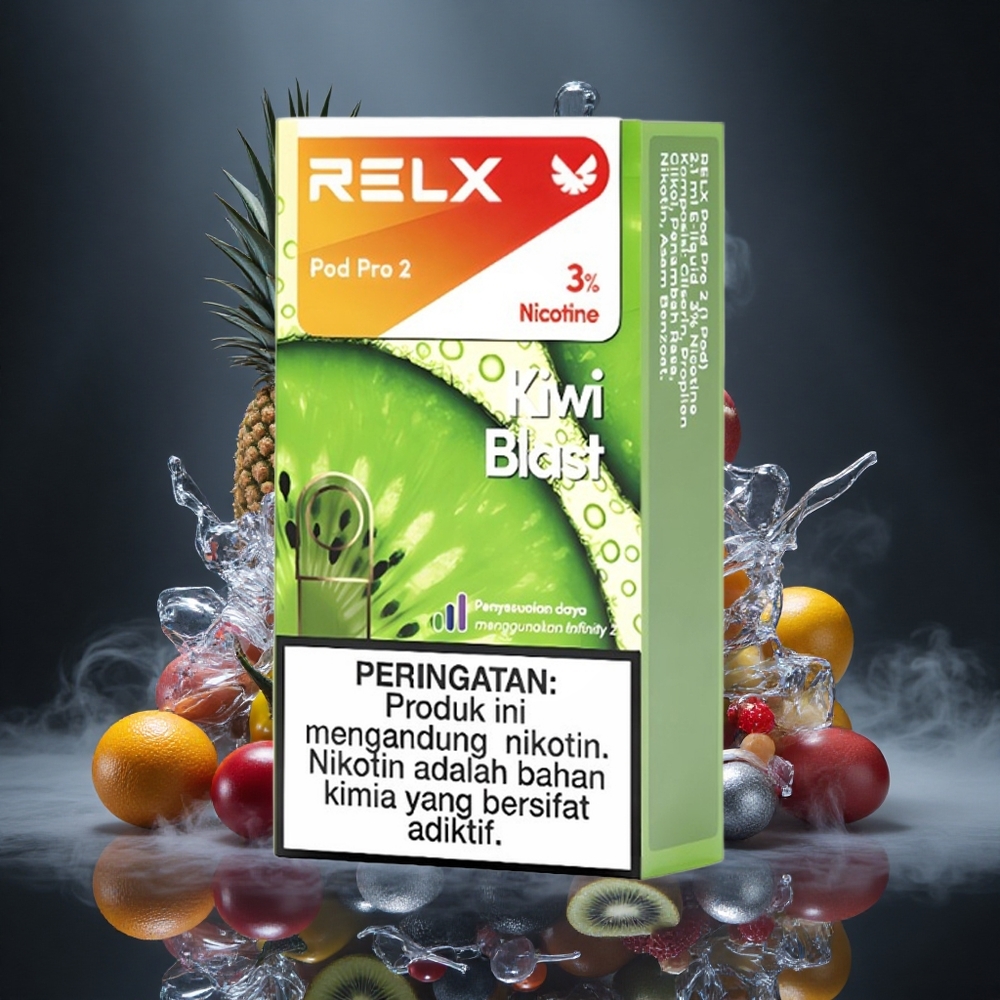 RELX Pod Pro 2 600 Puffs Kiwi Blast 3% Nicotine Canada Vape Wholesale