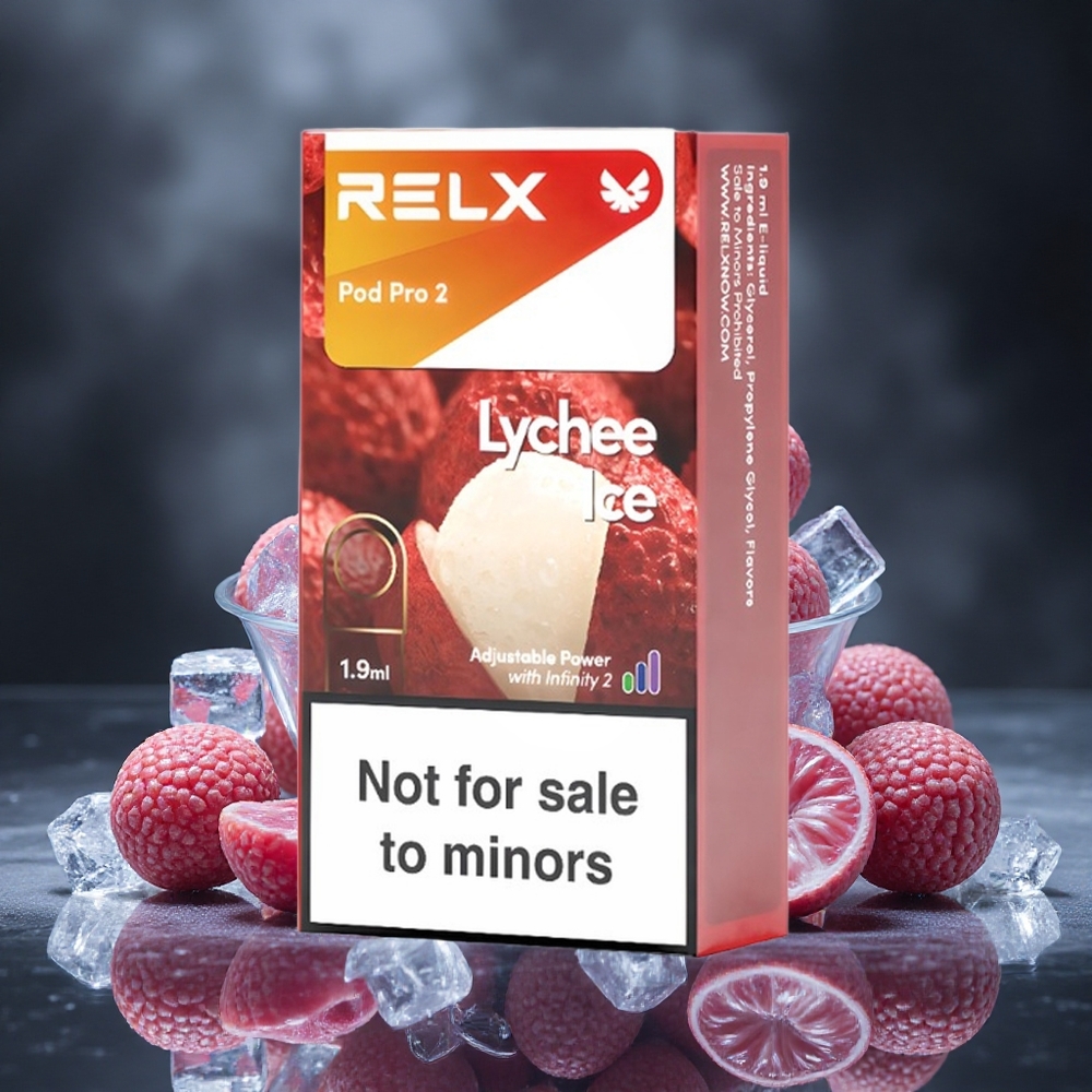RELX Pod Pro 2 600 Puffs Lychee Ice 0% Nicotine Canada Vape Wholesale