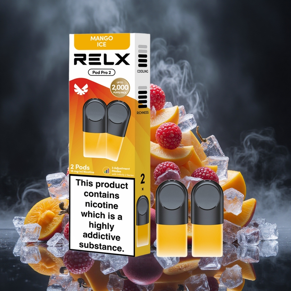RELX Pod Pro 2 600 Puffs Mango Ice 1.8% Nicotine Canada Vape Wholesale